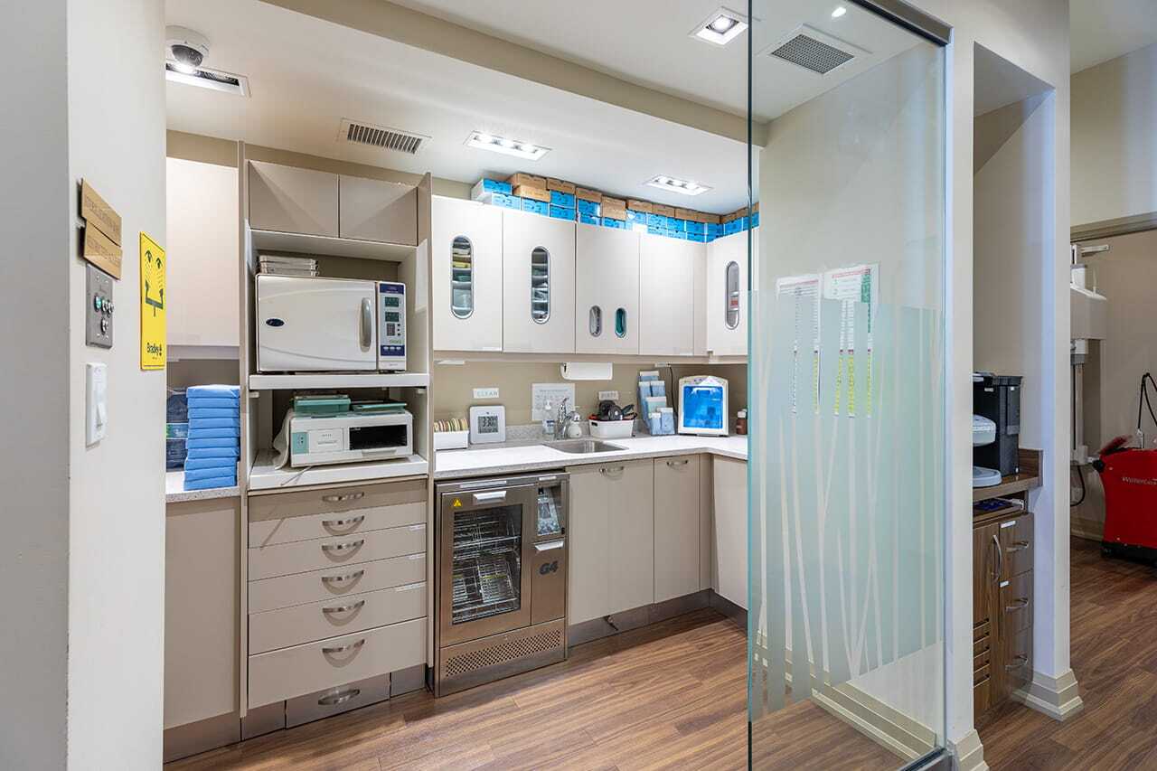 Dental instrument sterilization area